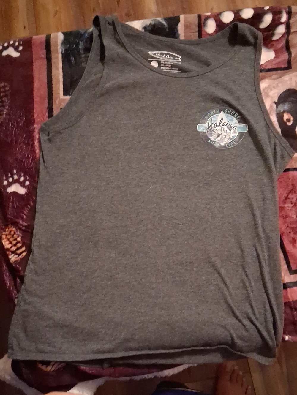 Men's Sleeveless Heather Gray Tank with Small Chest Emblem